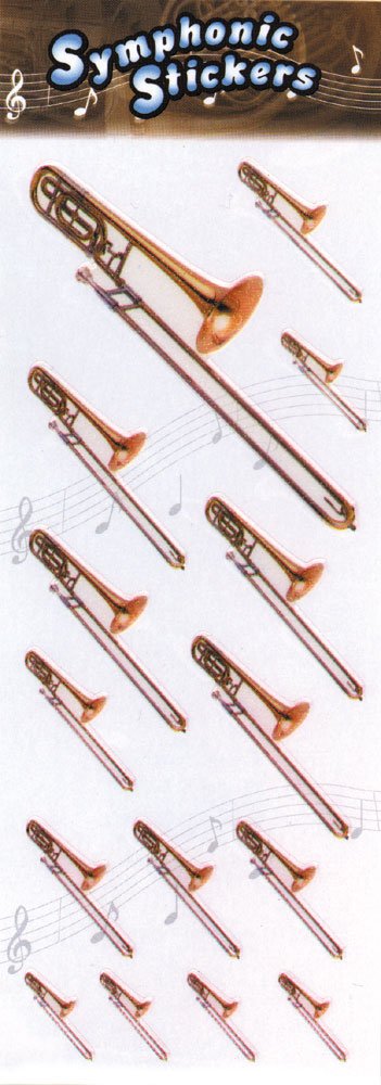 Music Stickers - Orchestral Series - Trombone Pack of 3