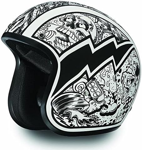 Daytona Low Profile Open Face Graffiti Helmet D.O.T. (Large 57-59cm)