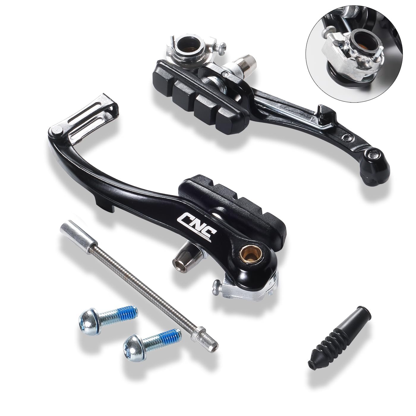 CNCLOL V Brake Set, 55mm Front & Rear Universal Bicycle V-Brake Calipers, Linear Pull Replacement for Mountain/MTB/Road/BMX/City/Folding Bike, 1 pair