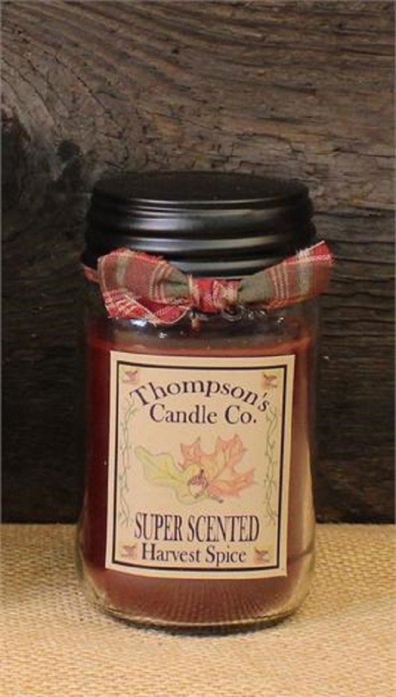 Thompson's Candle Co. 12 OZ Mason Jar Candles - Harvest Spice