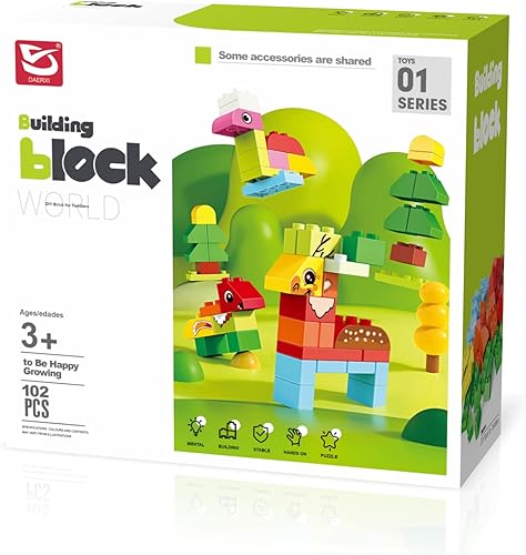 Miniatura 6 de hhohio Juego clásico de bloques de construcción grandes, juguete grande para niños y niñas a partir de 18 meses, compatible con marcas principales