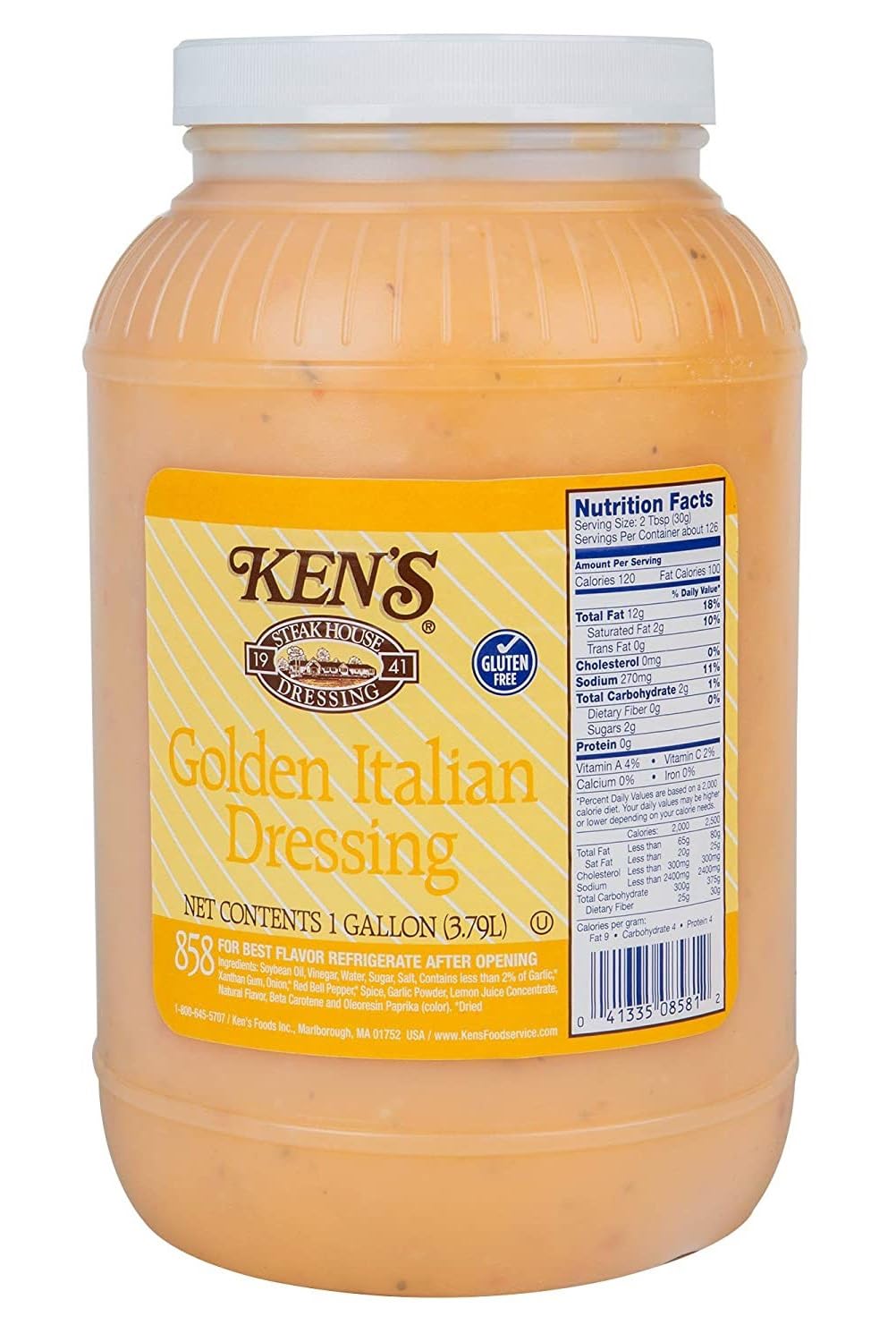 Ken's Golden Italian Dressing: Authentic Garlic, Onion & Tangy Lemon Flavor, Non-Separating Shelf-Stable Marinade