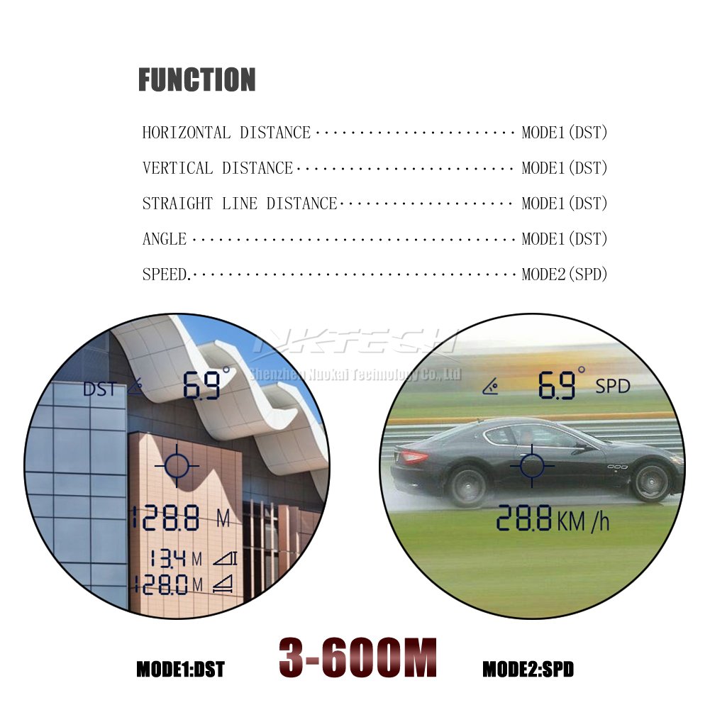 Télémètre laser 4-en-1, portée 1500 m, grossissement 8x, rechargeable, pour chasse et golf