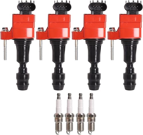 ENA Paquete de 4 bujías de bobina de encendido roja compatibles con Chevrolet Chevy GMC Pontiac Saturn Regal Verano Equinox LaCrosse Malibu HHR