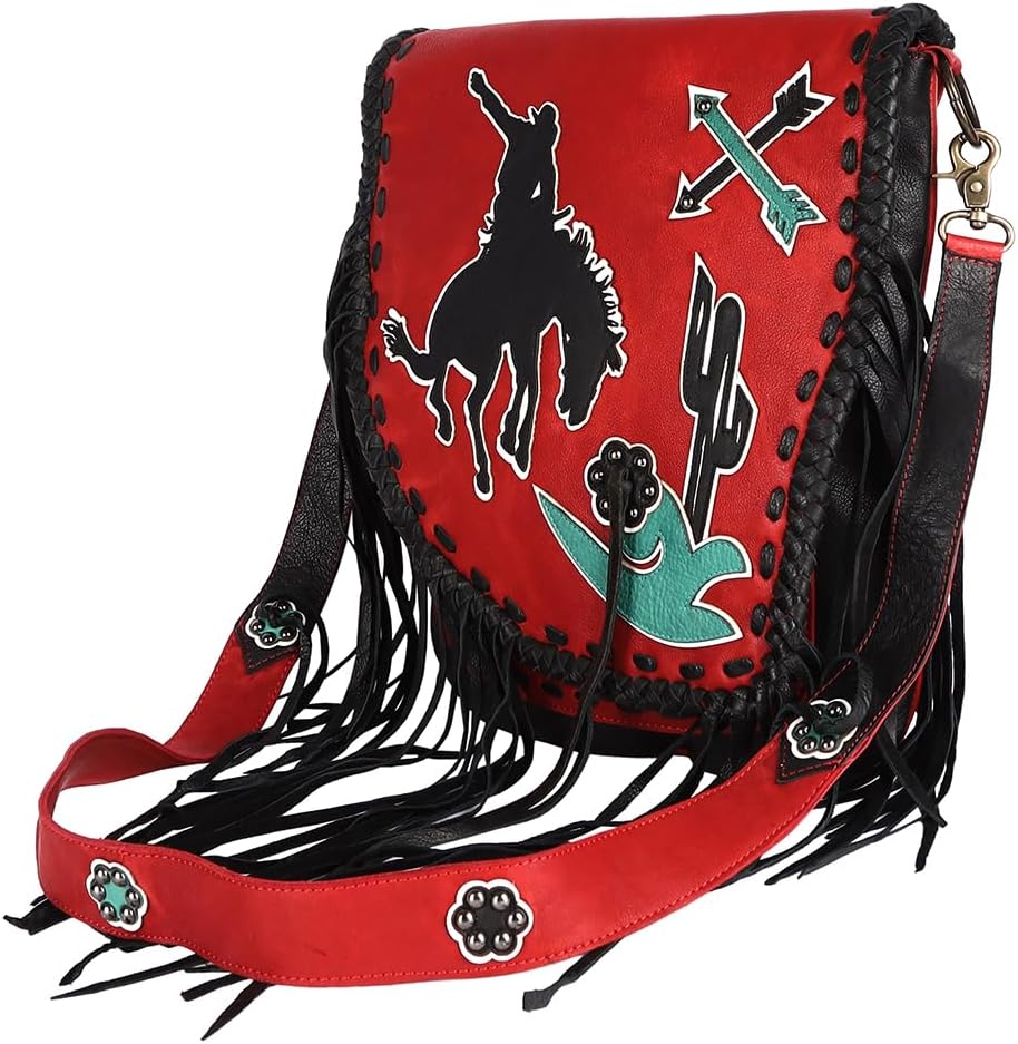 American Darling Messenger Hand Tooled Genuine Leather Western Women Bag Handbag Purse | Cute