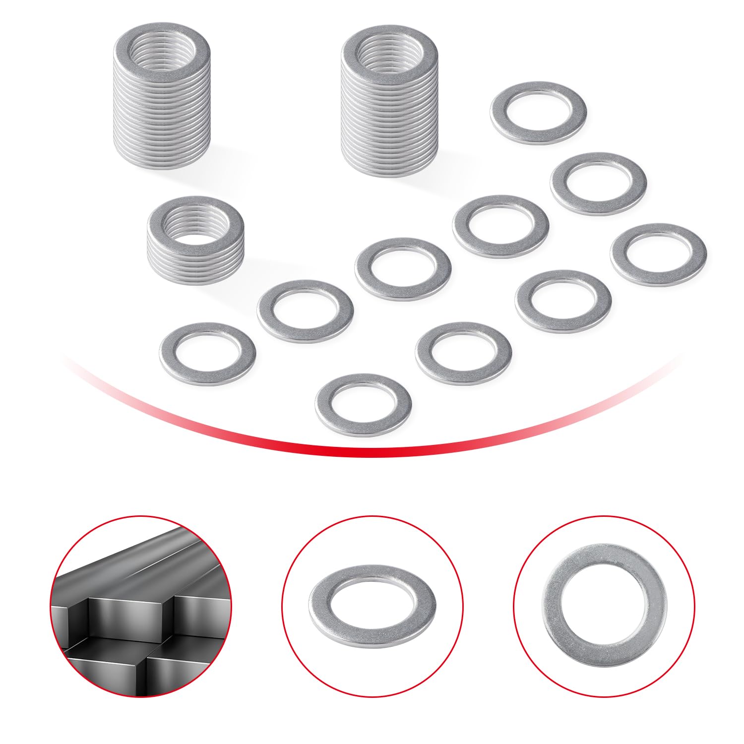 YIXISI 50 Pezzi 10.2x15x1 mm Rondelle per Cerniere Porte, Anelli per Cerniere per Porte, Anelli per Porte Camera Rondelle, Rondelle Della Porta, per Cerniere Porte, Acciaio al Carbonio