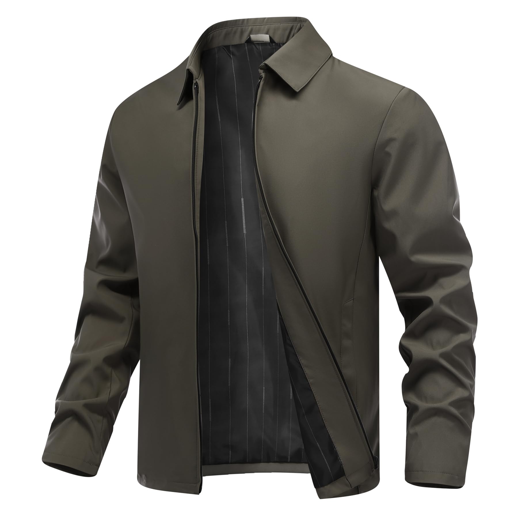 Allthemen Herren Jacke Leicht mit Kragen Übergangsjacke mit Reißverschluss Bomberjacke Frühling Herbst Outdoorjacke