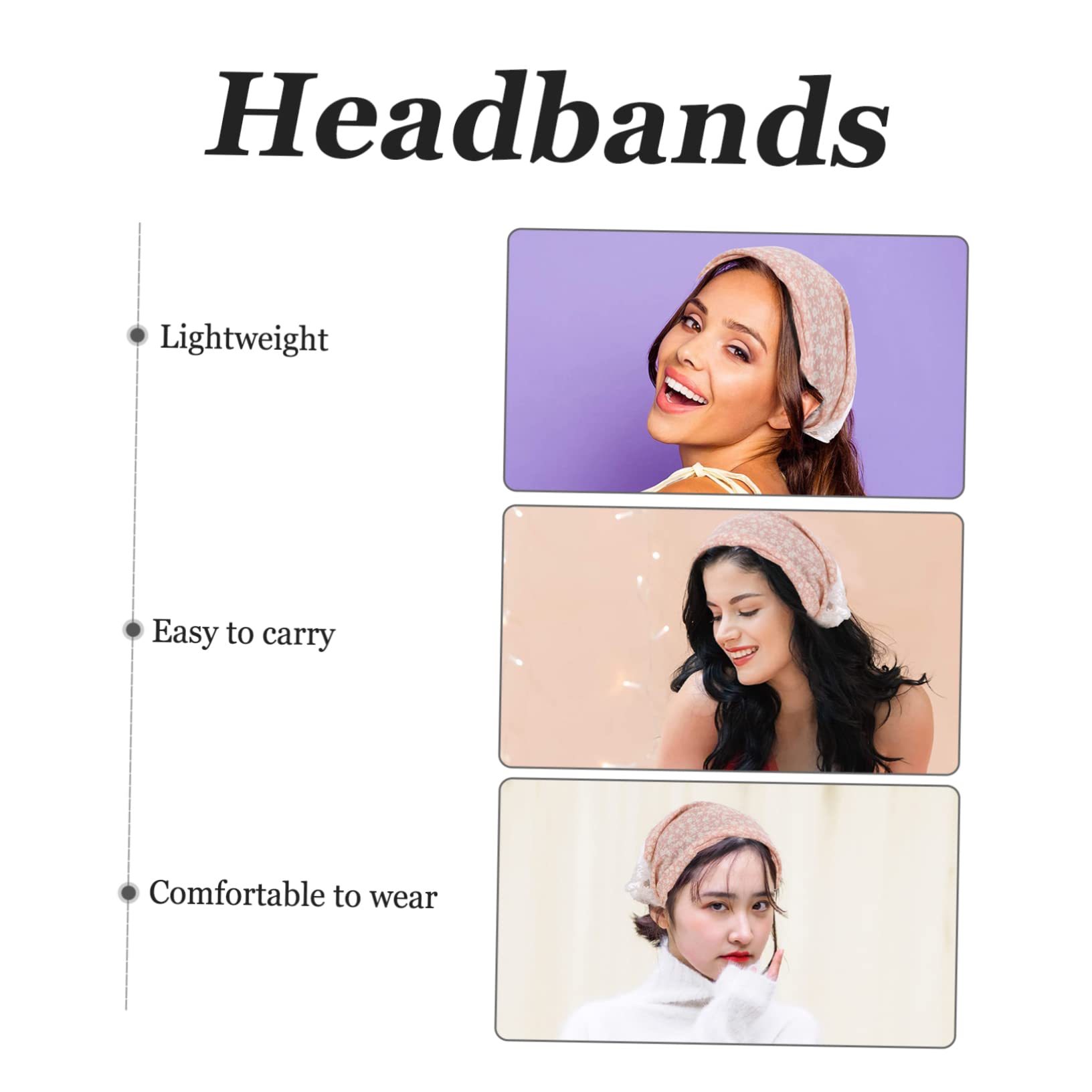 12 Piezas Turbante Triangular Bufandas De Mujer Bufanda De Pelo De Las Niñas Diademas De Bufanda Para Mujer Cabello Pañuelos De Pelo De Diademas Para Poliéster Spandex