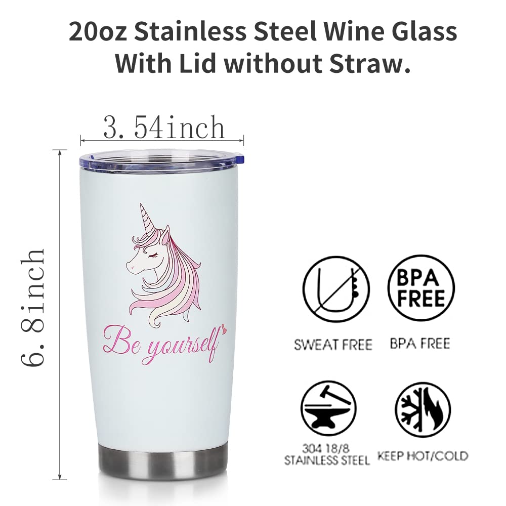 Vaso Aislante De Acero Inoxidable 12 Oz Con Unicornio - Mantiene Frío/calor, Con Tapa Y Pajita