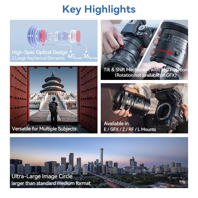 Amazon.com : TTARTISAN 17mm f/4 Tilt-Shift for GFX Mount, Full