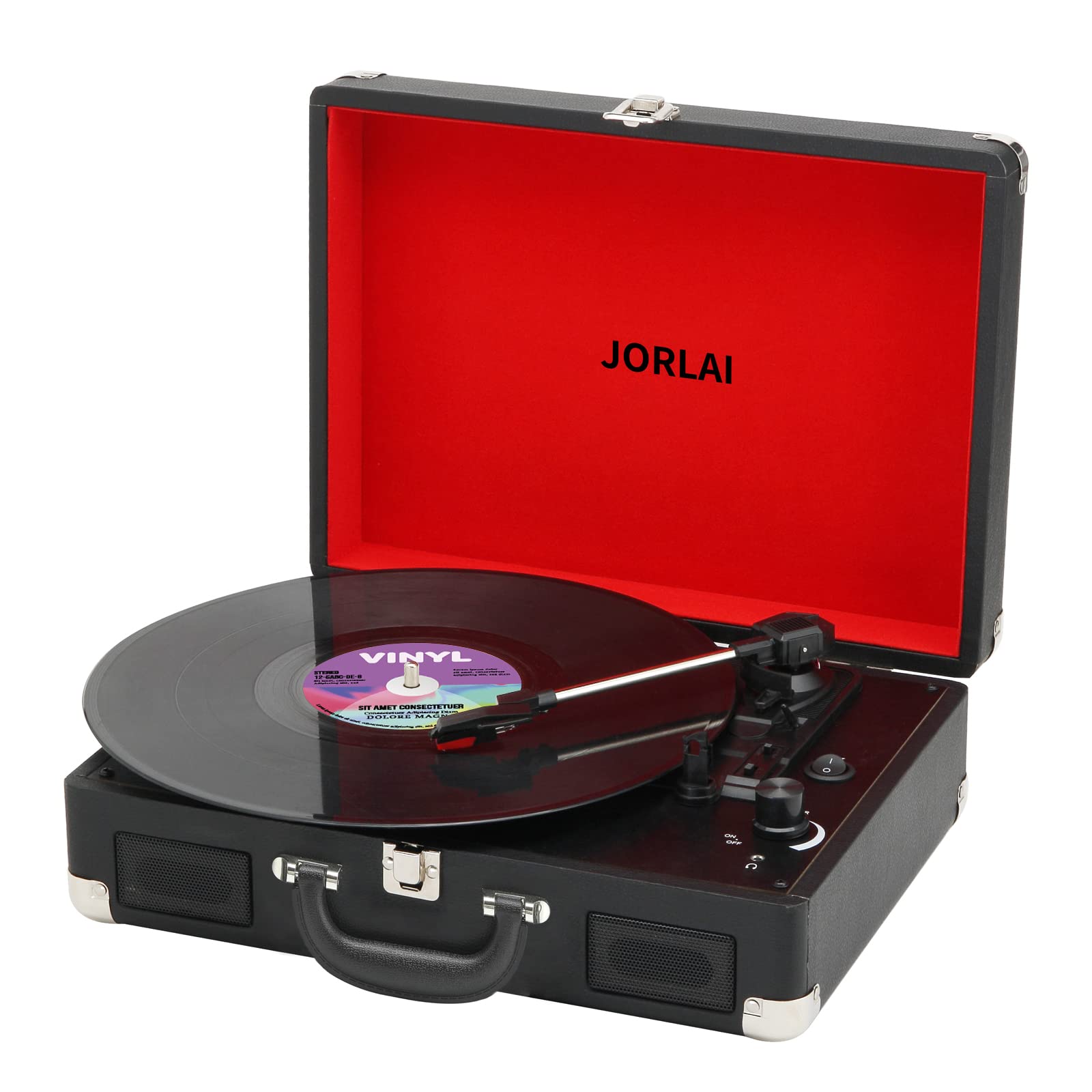 Record Player 3 Speed Vinyls with Bluetooth Built-in Battery PC Recording Convert Vinyl to MP3 Belt 