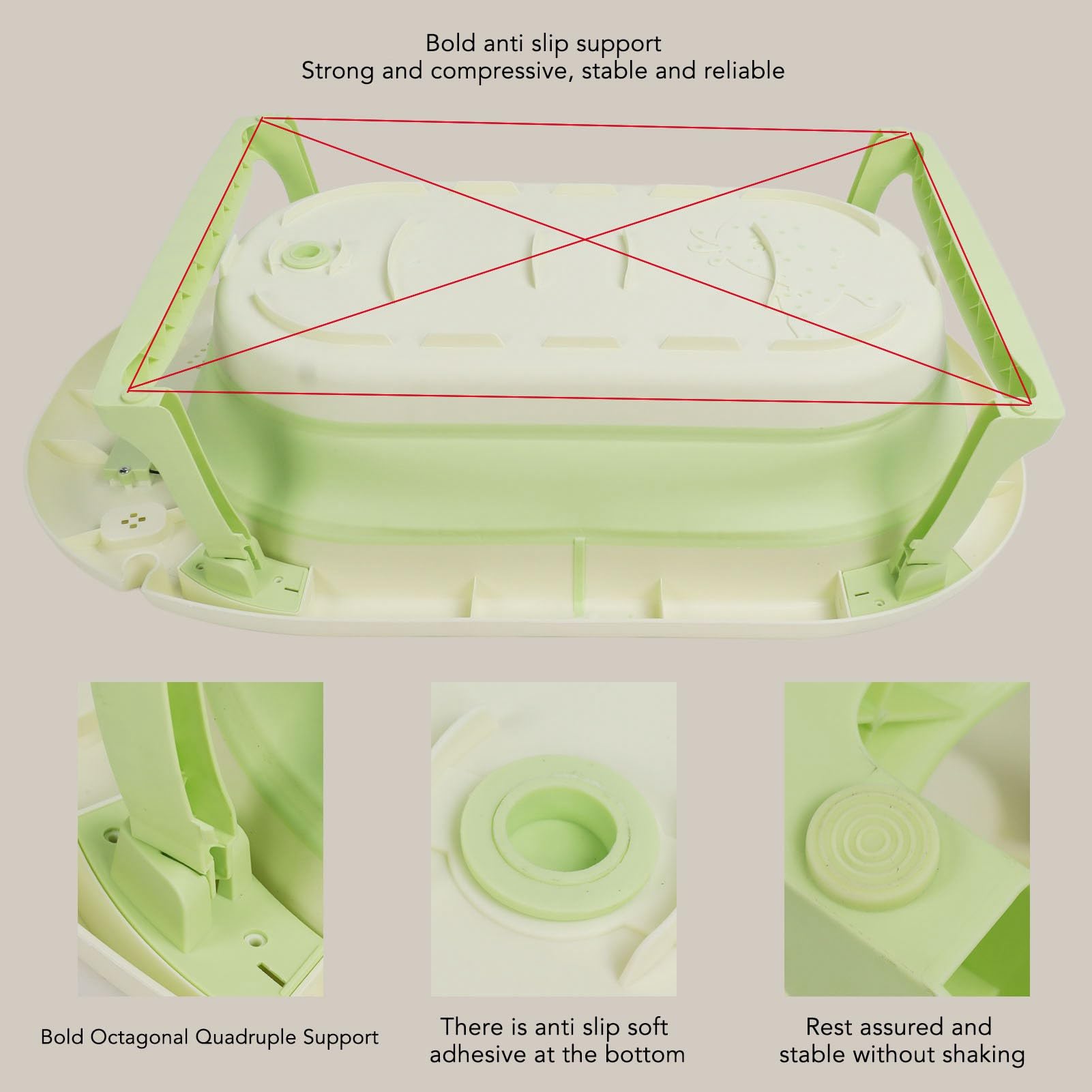 Zusammenklappbare Babybadewanne mit Thermometer, Tragbare Babybadewanne Kleinkindbadewanne Temperaturerfassung Zurücklehnen oder Sitzen, Faltbare Kinderwanne für Dusche bei