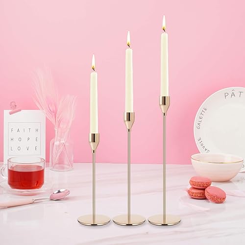 Miniatura 18 de Portavelas negro mate para velas cónicas, portavelas decorativos a granel, se adapta a velas de 3/4 pulgadas, portavelas cónicos de metal