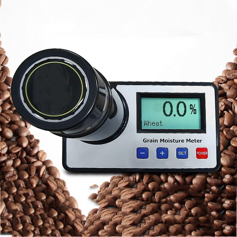 Medidor de Humedad de Cereales, probador Digital de Humedad de Grano, compensación automática de Temperatura, for 14 Granos Trigo maíz café Cacao Grano Prueba de Humedad