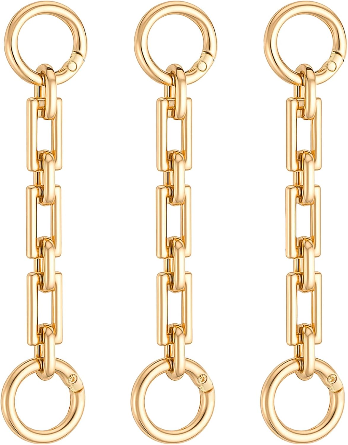 3 Pcs Gold Purse Extender Chain, 4.65 Inch Bag Extender Chain Fashion Metal Bag Chains Straps Accessories for Women Handbags Purse Shoulder Cross-Body