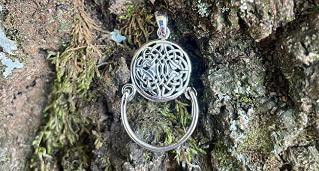 Sterling Silver Celtic Knotwork Charm Holder Round Pendant4