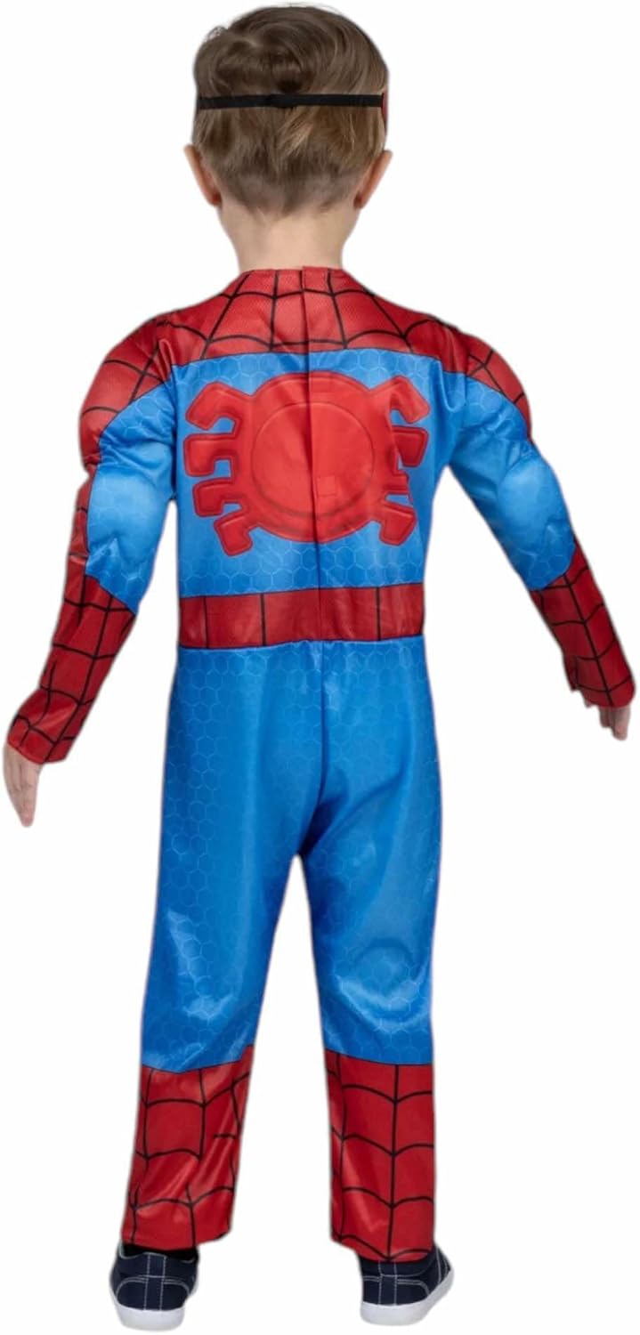 Jazwares Toddler SPIDEY Spiderman Marvel Spidey & His Amazing Friends Halloween Costume with Paded Jumpsuit & Fabric Mask - Image 3