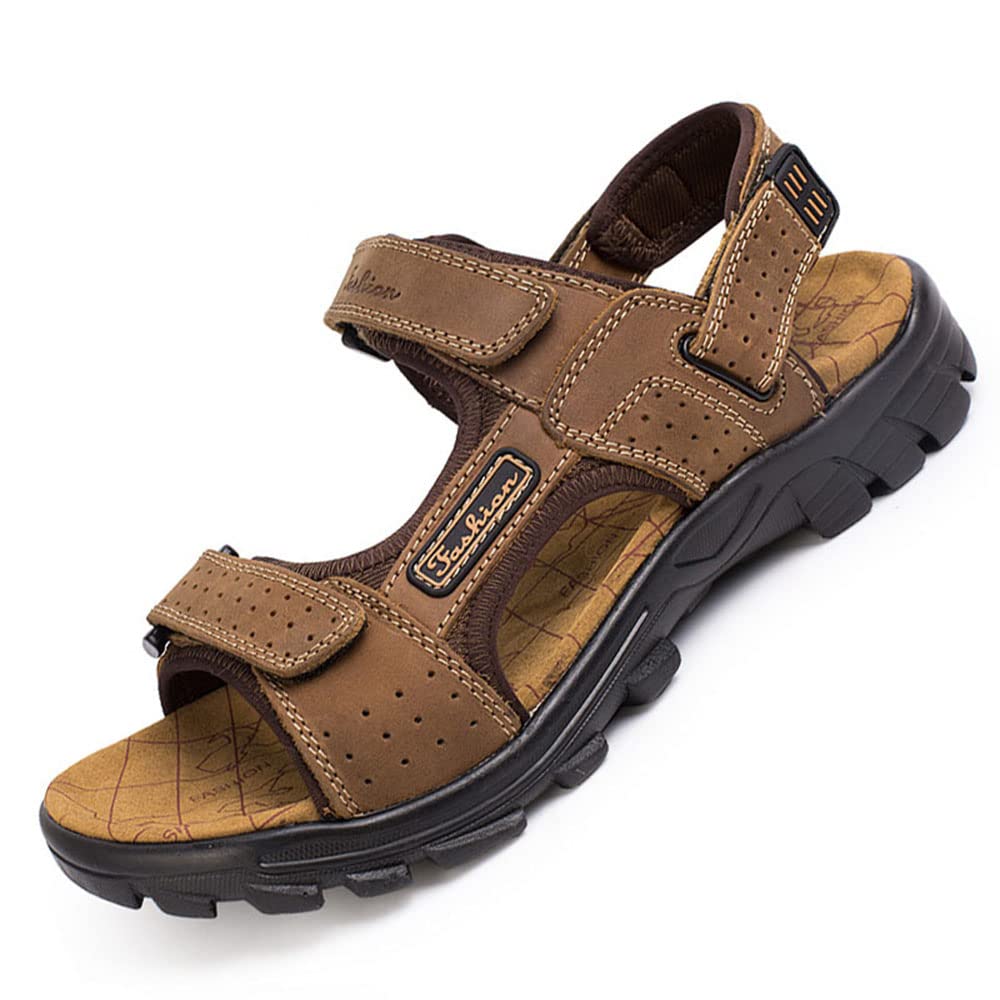 BININBOX Sandale Homme Sandale Cuir de Vachette Bout Ouvert