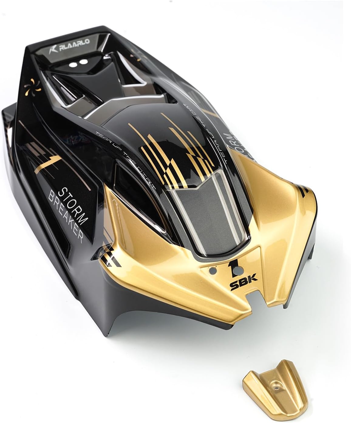 RIAARIO Body Shell (Black/Gold) (with Stickers) for SBK10-B-C