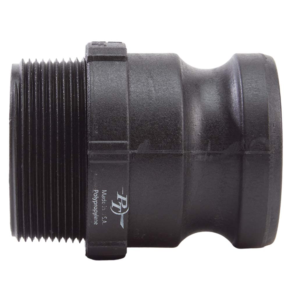 Made in the USA 2" x 2" PVC Camlock Fittings - Plastic Hose Coupler - Poly Type F Male Cam Lock Hose Adapter - Male Threaded NPT Cam & Groove