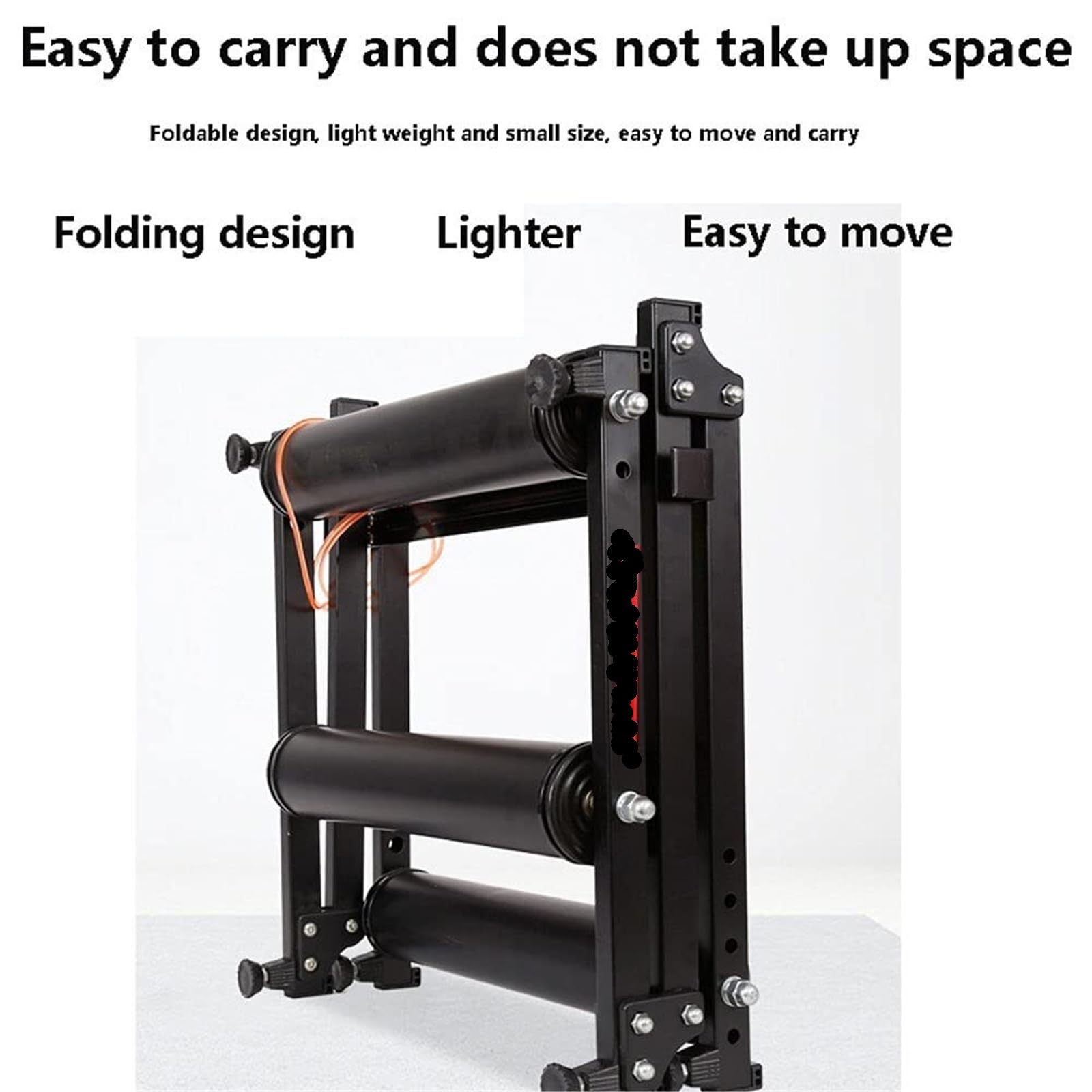 Rodillos de bicicleta ajustables, soporte plegable para entrenamiento de ciclismo en interiores para antes del juego y entrenamiento al aire libre