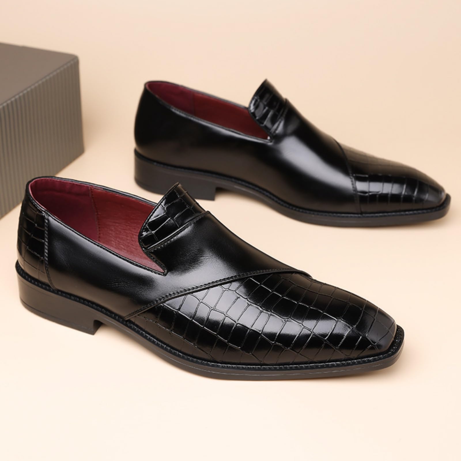 Hixingo Zapatos de Vestir Hombre Piel