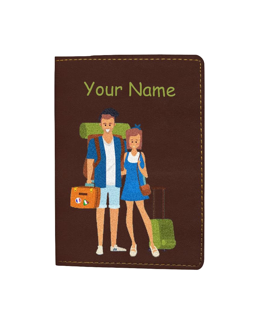 in voguish Customized Couple Passport Cover – Personalized Leather Passport Holder with Name | Travel Passport Wallet for Men & Women | Cute Couple Travel Design-picture-23