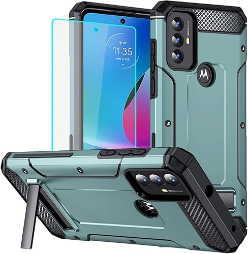 Funda para Moto G Play 2023, Moto G Play 2023 con protector de pantalla, resistente protección contra caídas para Moto G Play 2023 (verde colgante)