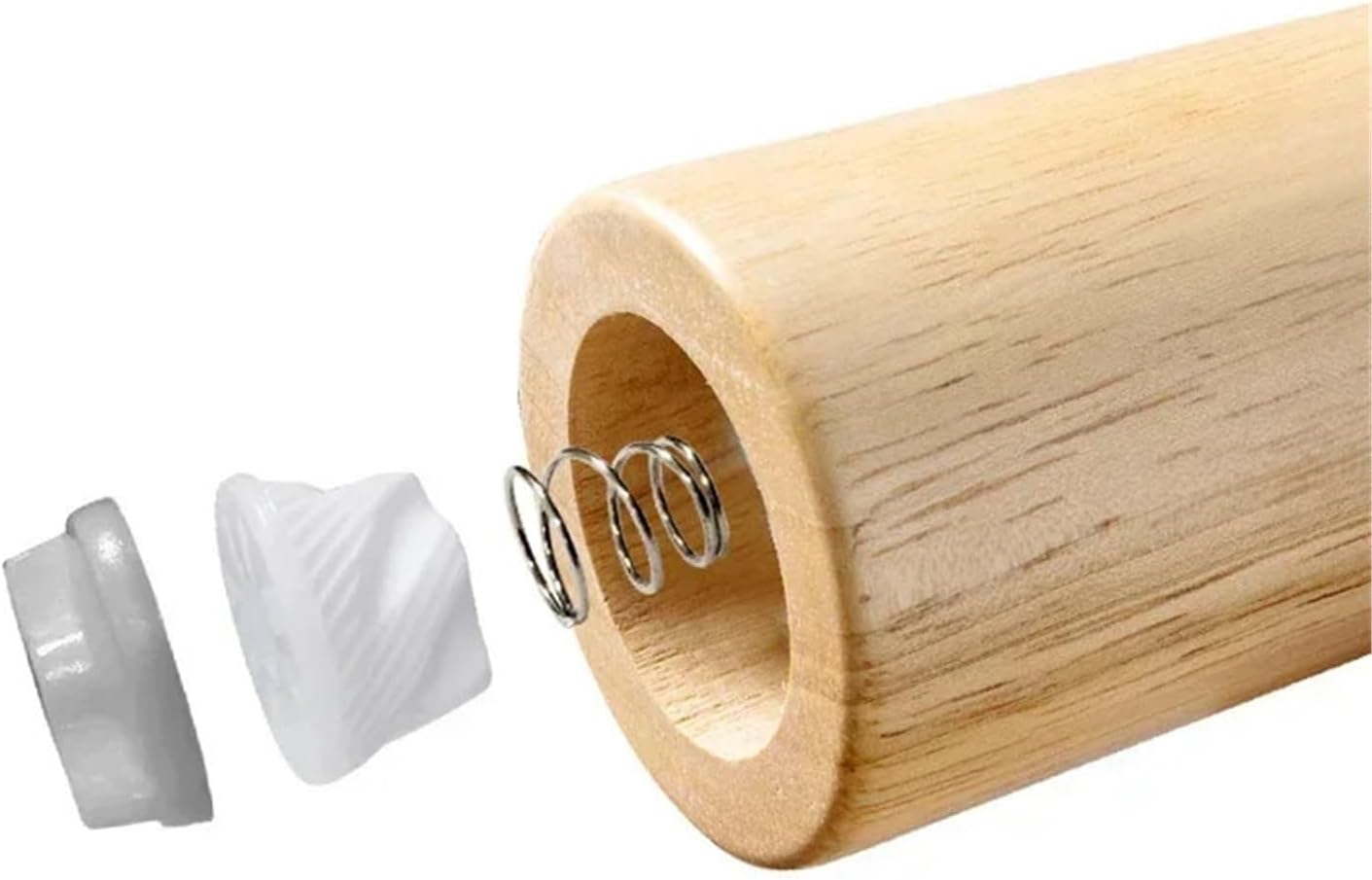 Wooden Manual Salt and Pepper Grinder, Refillable Spice Mill with Adjustable Ceramic Core(Large White)