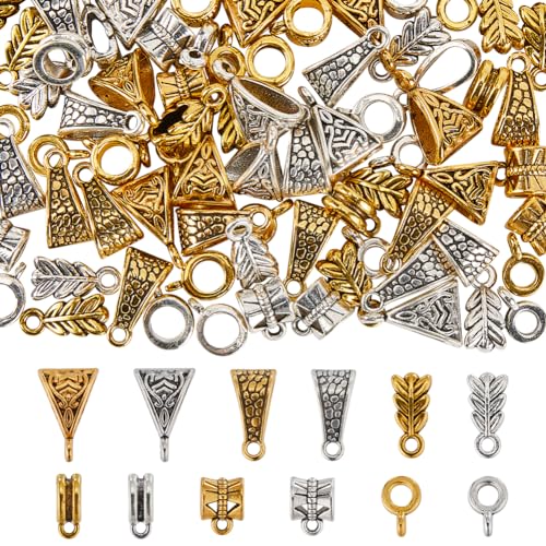 Perles en alliage d'argent tibétain au fini ciselé pour finitions de luxe