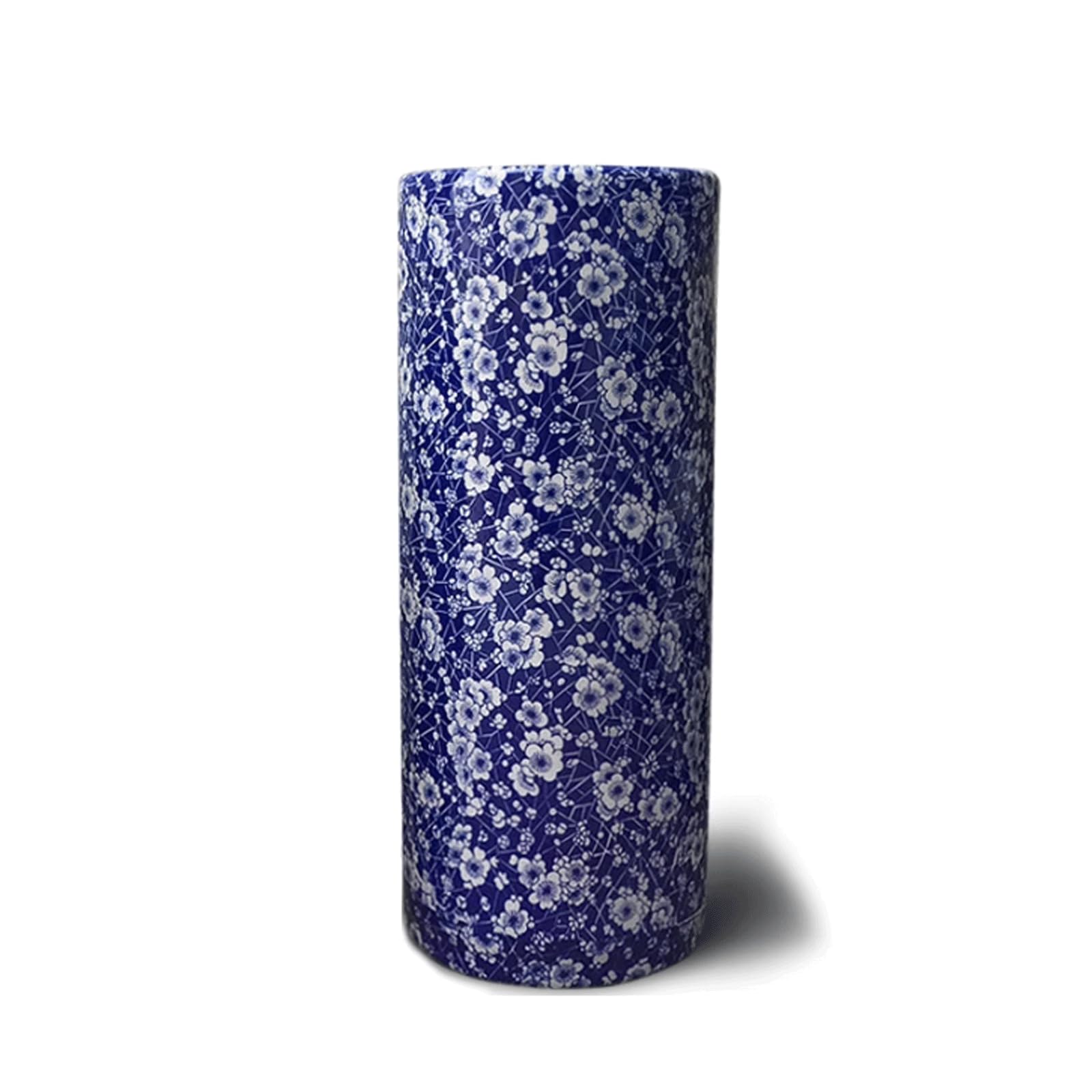 Porte-parapluies en porcelaine bleu et blanc vase céramique cylindrique