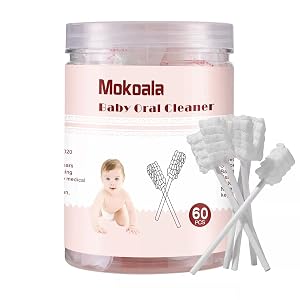 60Pcs Baby Tongue Cleaner Baby Toothbrush Disposable Infant Mouth Cleaner Soft Gauze Toohthbrush Toddler Oral Cleaning Stick Dental