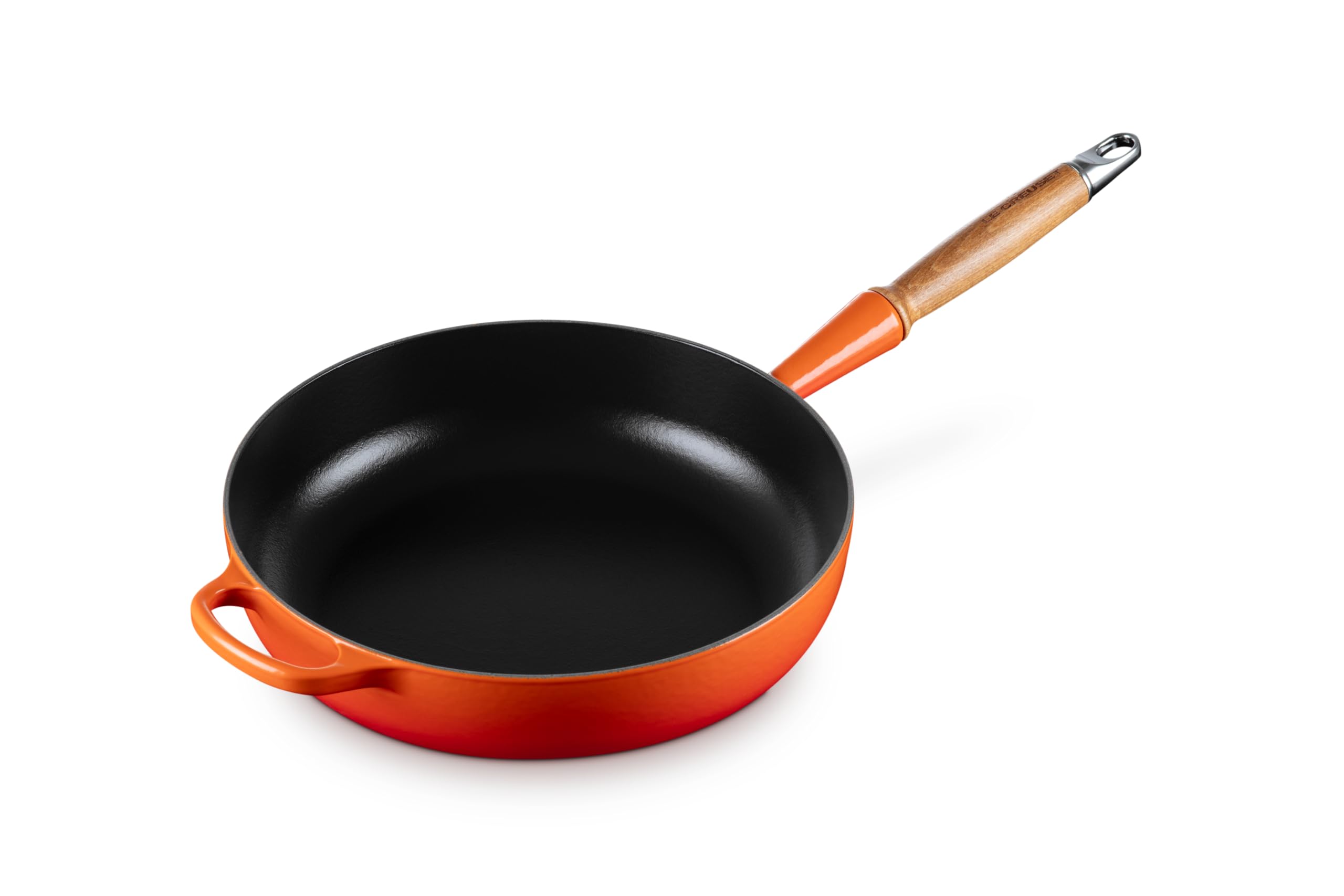 LE CREUSET Signature Cast Iron Saute Pan with Wooden Handle 28cm Volcanic, 20259280900422