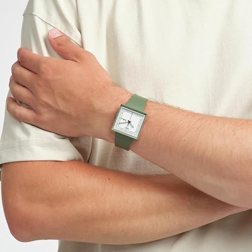 Miniatura 6 de Swatch Cuadrado Biocerámico Reloj Unisex Casual Biocerámico Verde Cuarzo Impermeable Qué pasa si Verde