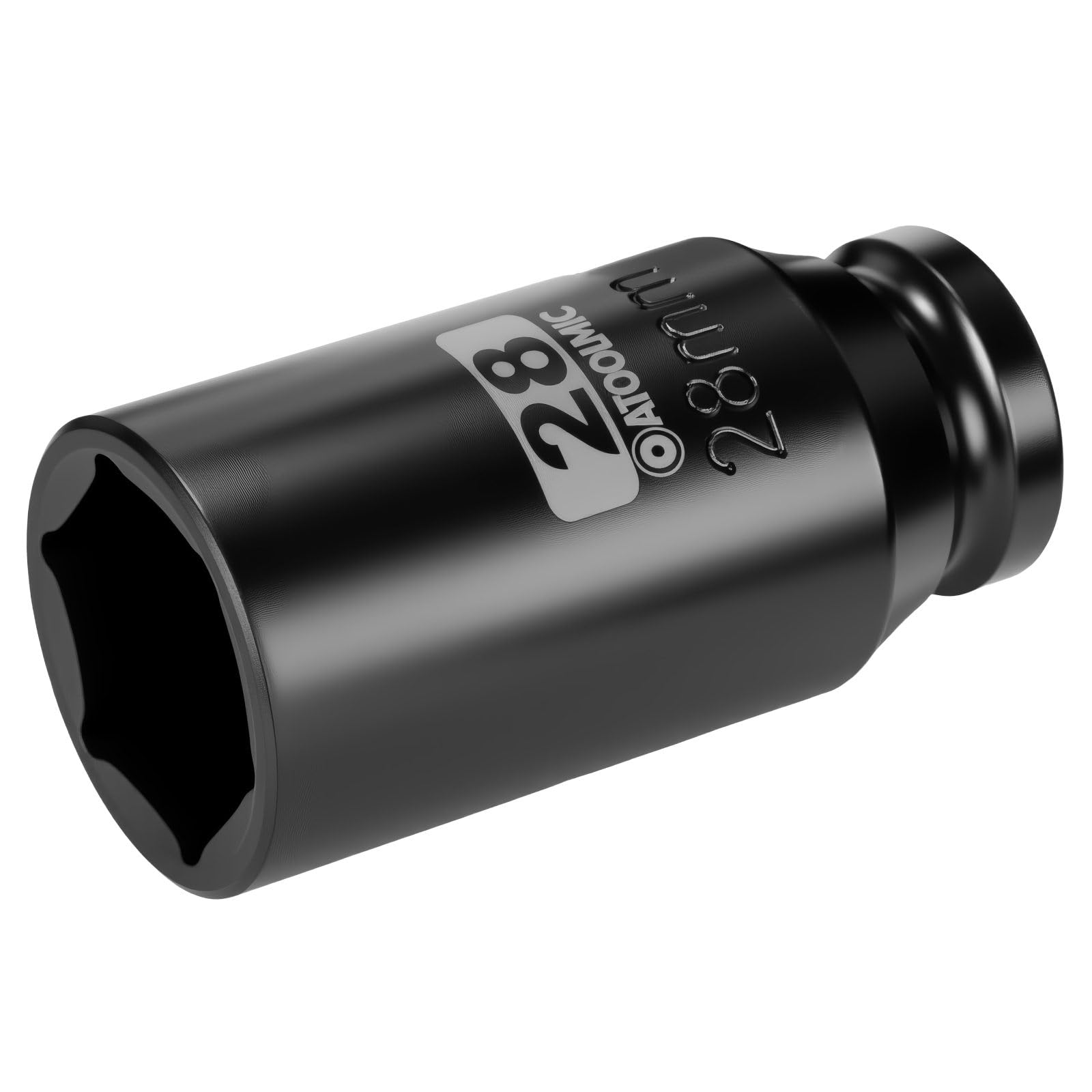 1/2 Inch Drive x 28mm Deep 6PT CR-MO Impact Socket for Removing Axle nut