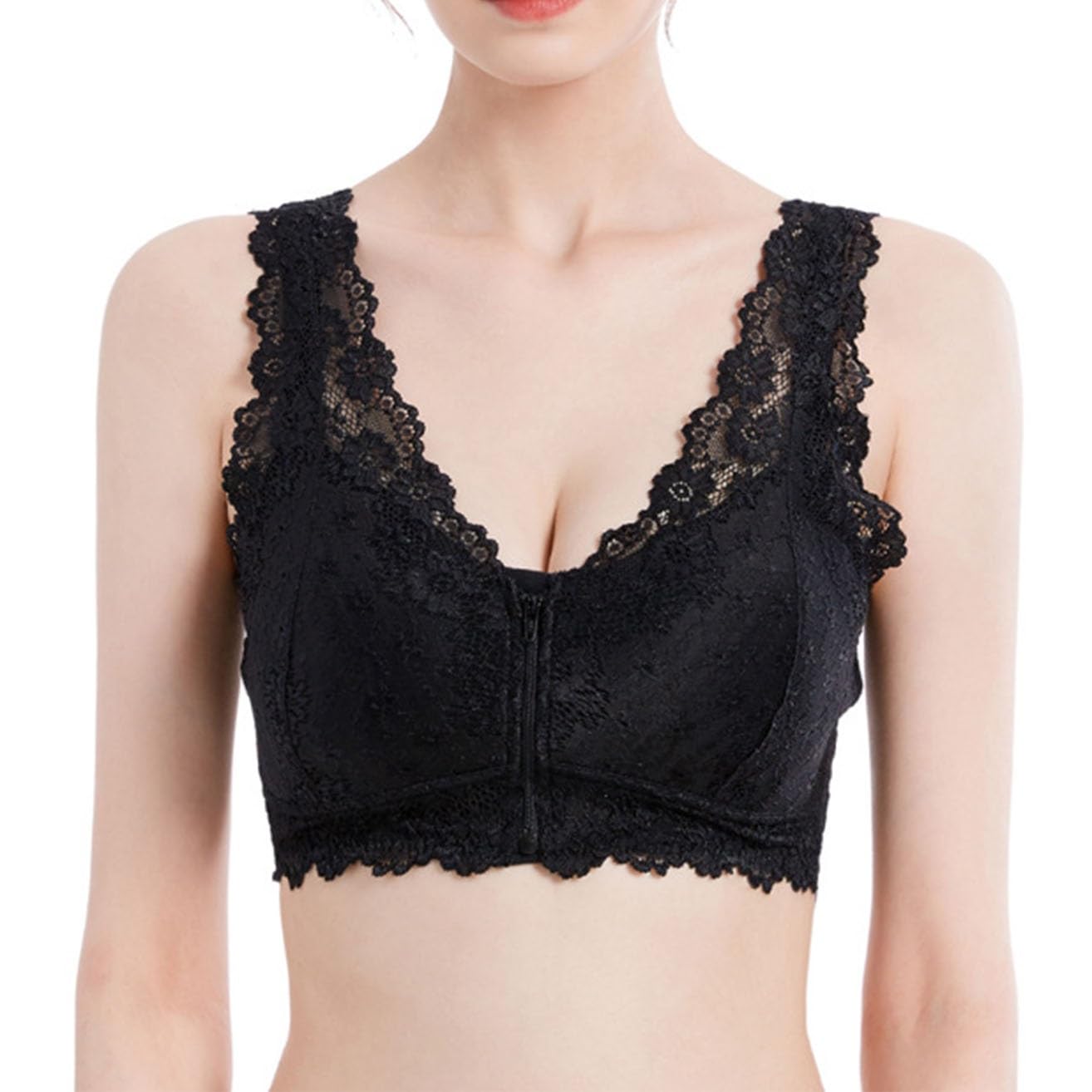 Lot De 2 Soutiens-gorge De Mastectomie À Fermeture Frontale For Femmes Couverture Complète Poches Post-opératoires Haut De Soutien-gorge Quotidien Avec Coussinets Amovibles
