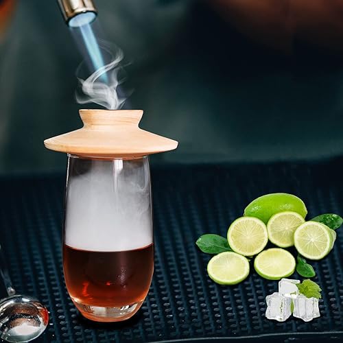 Miniatura 2 de Ahumador de cóctel repelente, ahumador frío antiguo para cócteles ahumados, whisky y bourbon, vino, café, frutas secas, queso y más, kit de cóctel