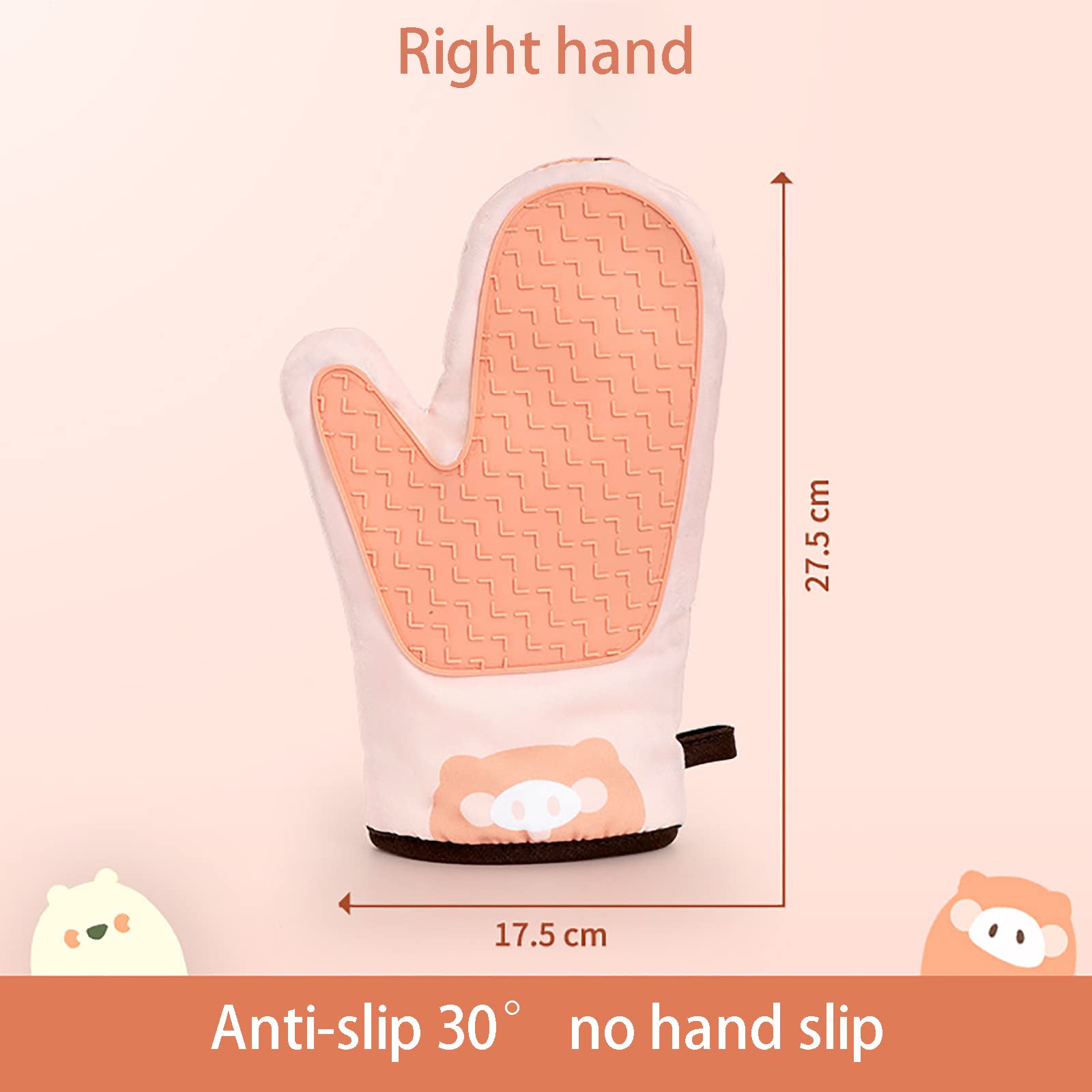 Gants de Four Silicone Résistant à Chaleur Gants de Résistant à Chaleur 260° Gants de Cuisine pour Cuisine Cuisson Pâtisserie Grillage Barbecue