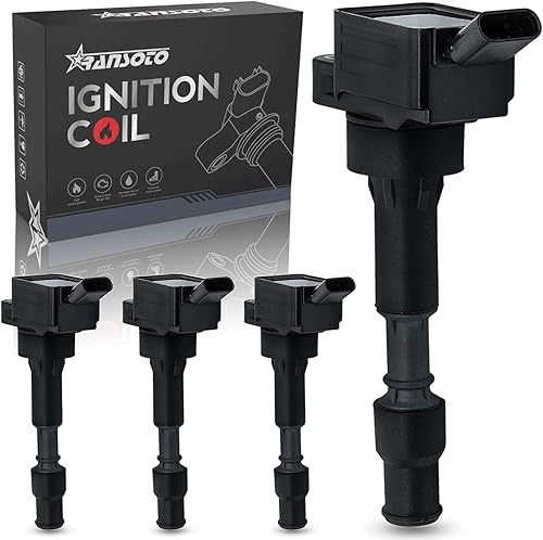 RANSOTO Paquete de 4 bobinas de encendido compatibles con Hyundai Elantra Kona Sonata Veloster Kia Forte Optima Soul 2016-2021, repuesto #