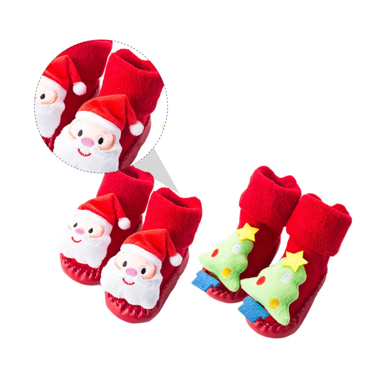 GALPADA 6pares Calcetines Antideslizantes De Para Bebés De Calcetines De De Diseño De Santa Cálidos