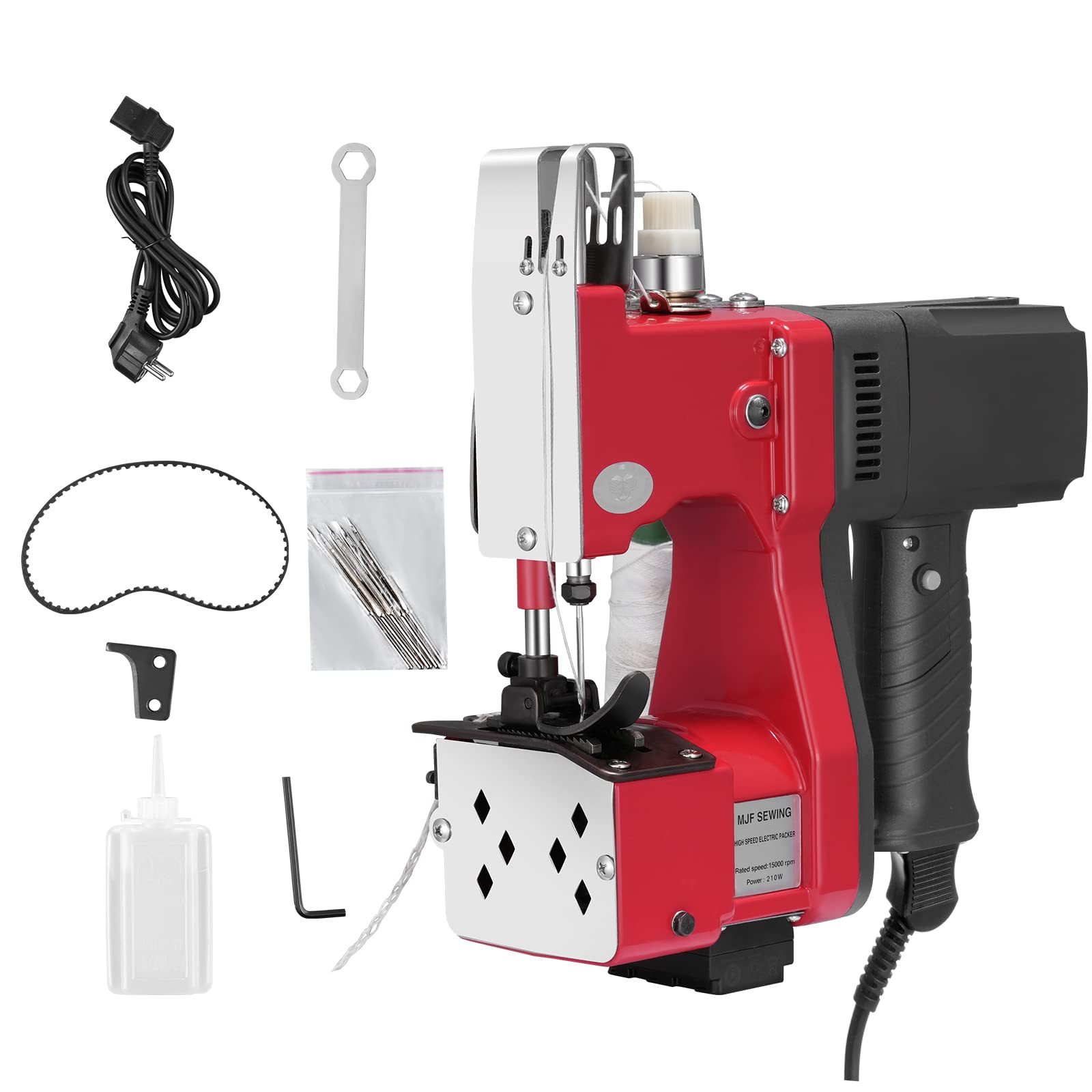 Machine de fermeture de sac 2 secondes/sac,220V Portable Machine à coudre Sac Stitcher électrique Coudre scellant couseuse pour sac en peau de serpent tissé Sac en papier de riz en plastique