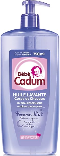 Cadum Apaisant,Douceur,Hypoallergénique,Nettoyage,Nourrissant Bébé Huile Lavante Corps et Cheveux (lot de 1) - 1