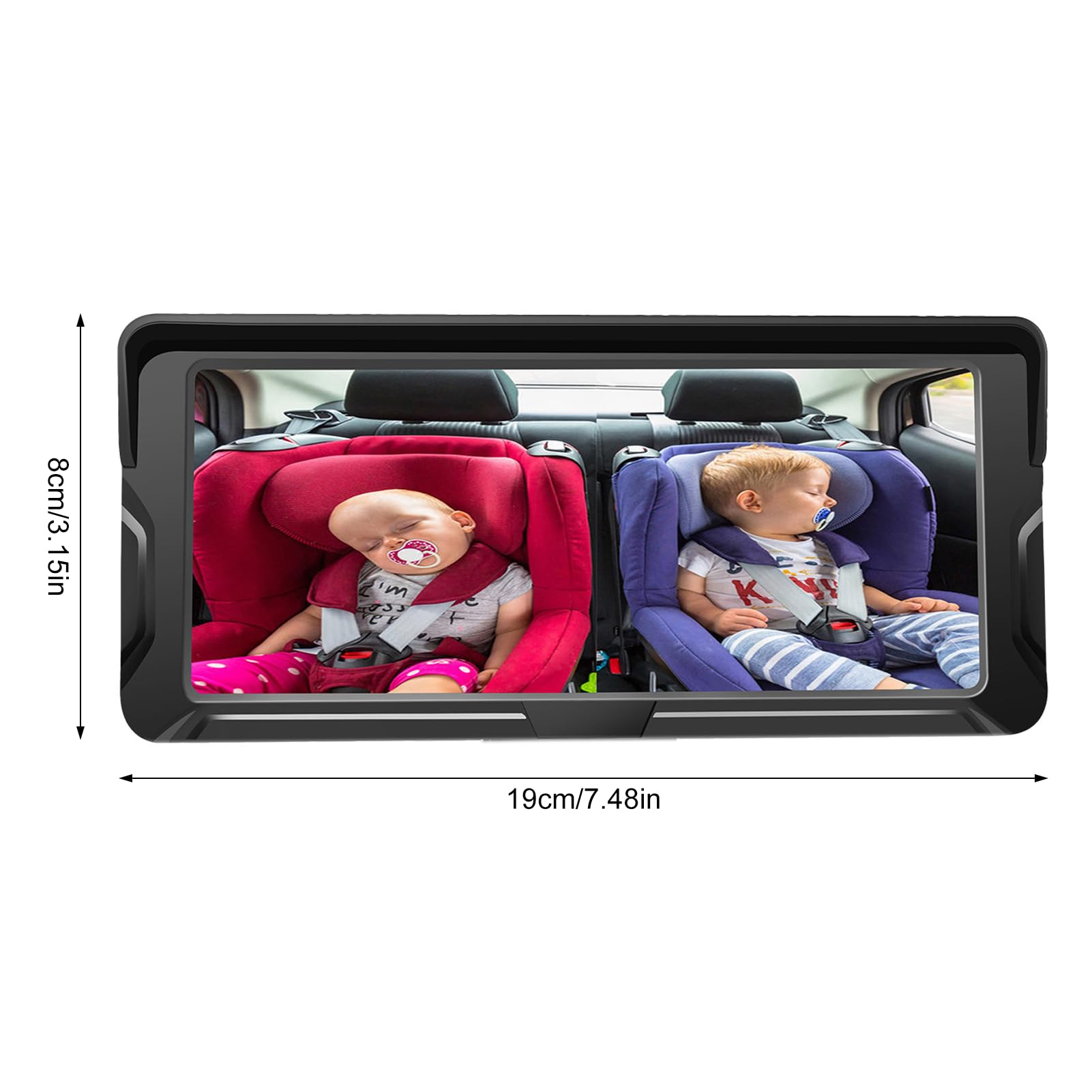 Shkalacar Cámara para Bebé para Coche con Canal Doble, 6,8 Pulgadas y 1080P, con 2 Cámaras de Visión Nocturna por Infrarrojos y ángulo de Visión Amplio de 150° para Asiento Orientado hacia Atrás