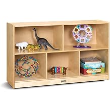 Jonti-Craft Low Single Mobile Storage Unit Shelves, 29.5 x 48 x 15 in,Yellow