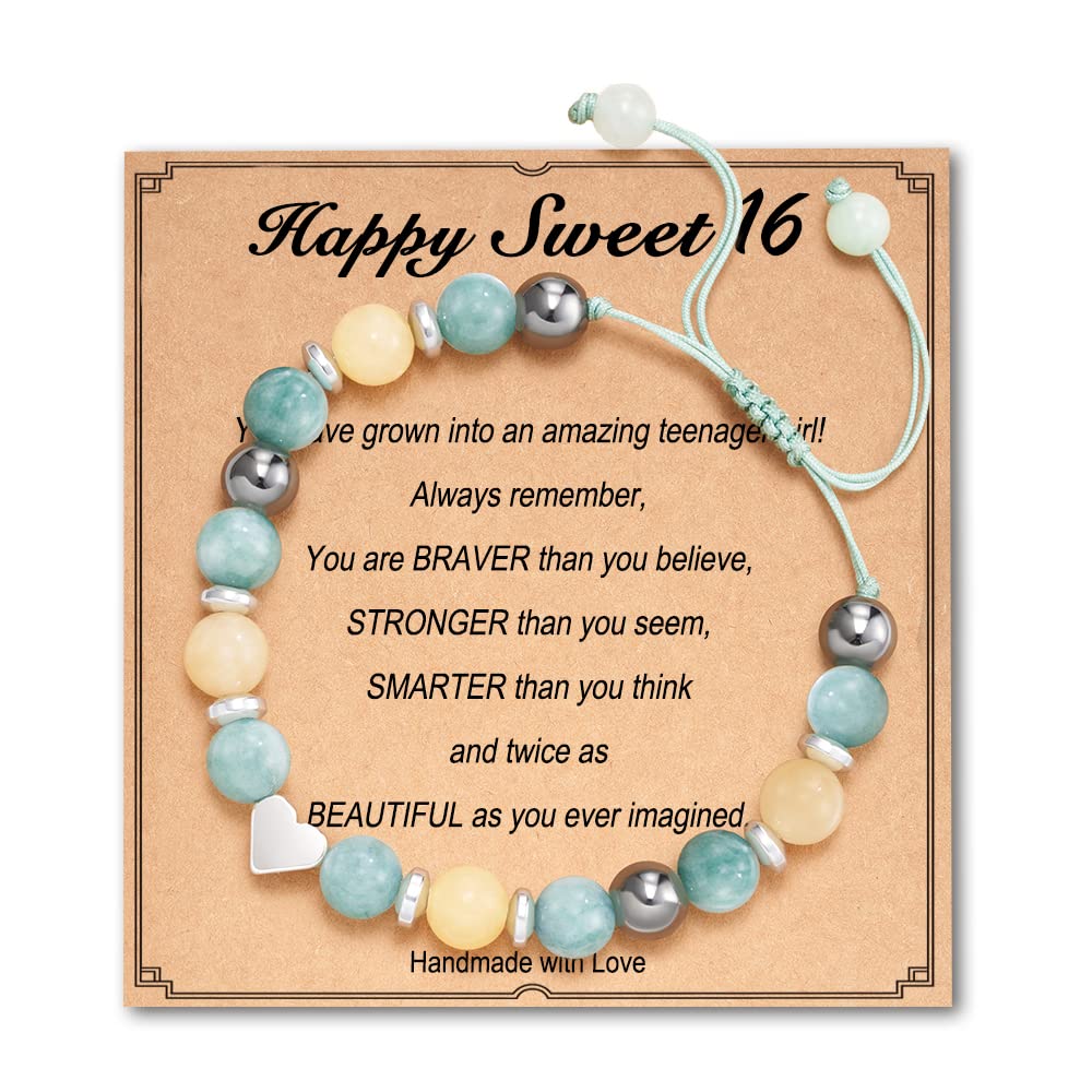 HGDEER5th 8th College High School Graduation Day Gifts for Her Natural Stone Bracelet to Women Gifts for Sister Friend Daughter Granddaughter Niece