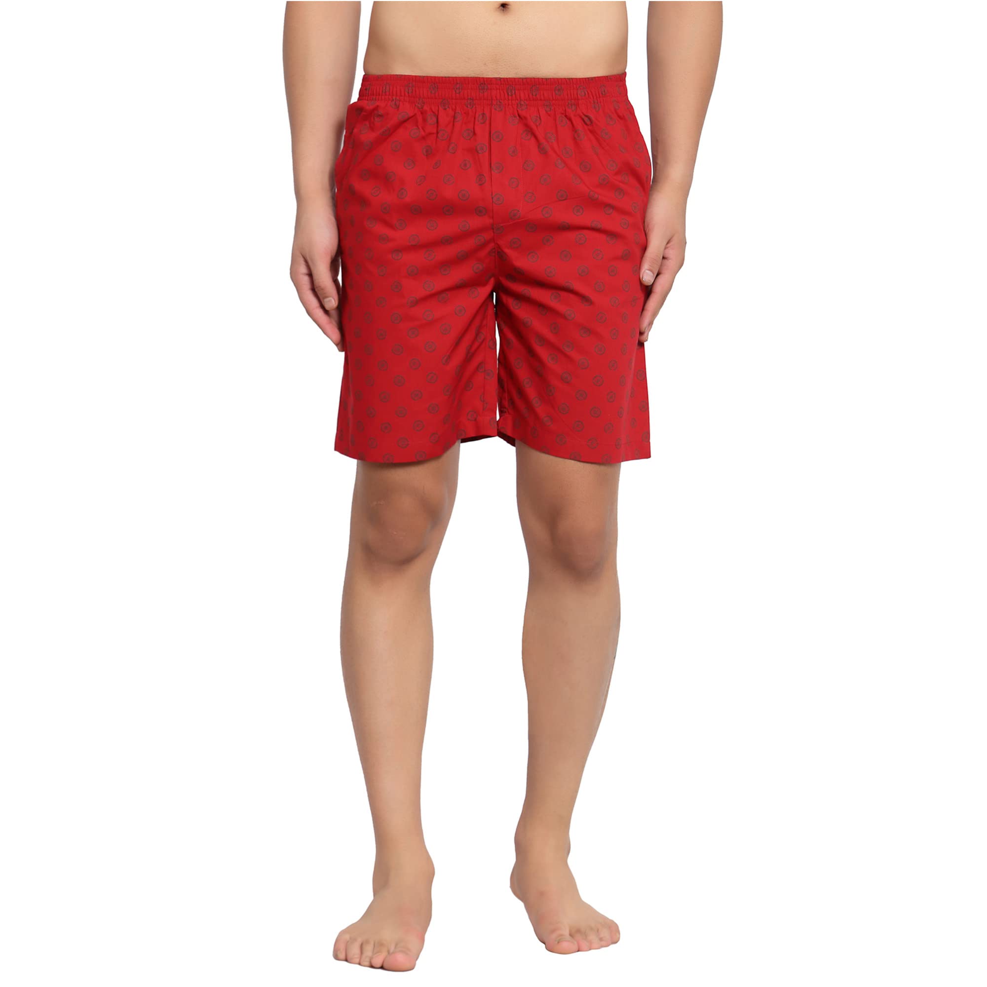 Men's Long Boxer Shorts - Printed | Super-Soft, Comfortable, Durable & Stylish | Woven Fabric | Mercerised 100% Cotton Compostion | Zipper Side Pockets | Inner Elastic Waistband | Mid Rise-image-8