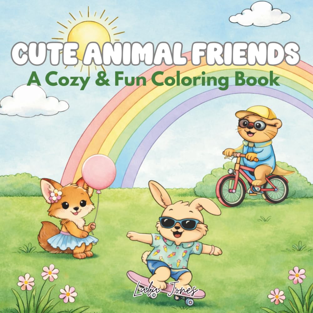 CUTE ANIMAL FRIENDS: A COZY AND FUN COLORING BOOK