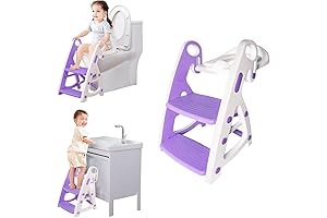 Kids Bathroom Sink Toddler Potty Training Seat and Step Stool Helper Splash Guard