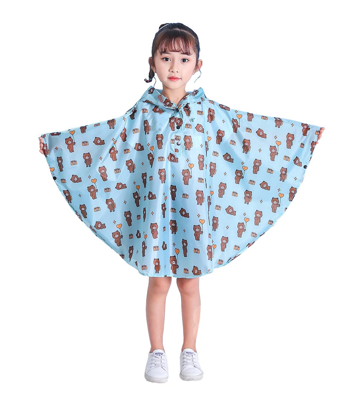 Freesmily Kids Cute Raincoat Waterproof Rain Poncho Jacket Coat for Girls Boys