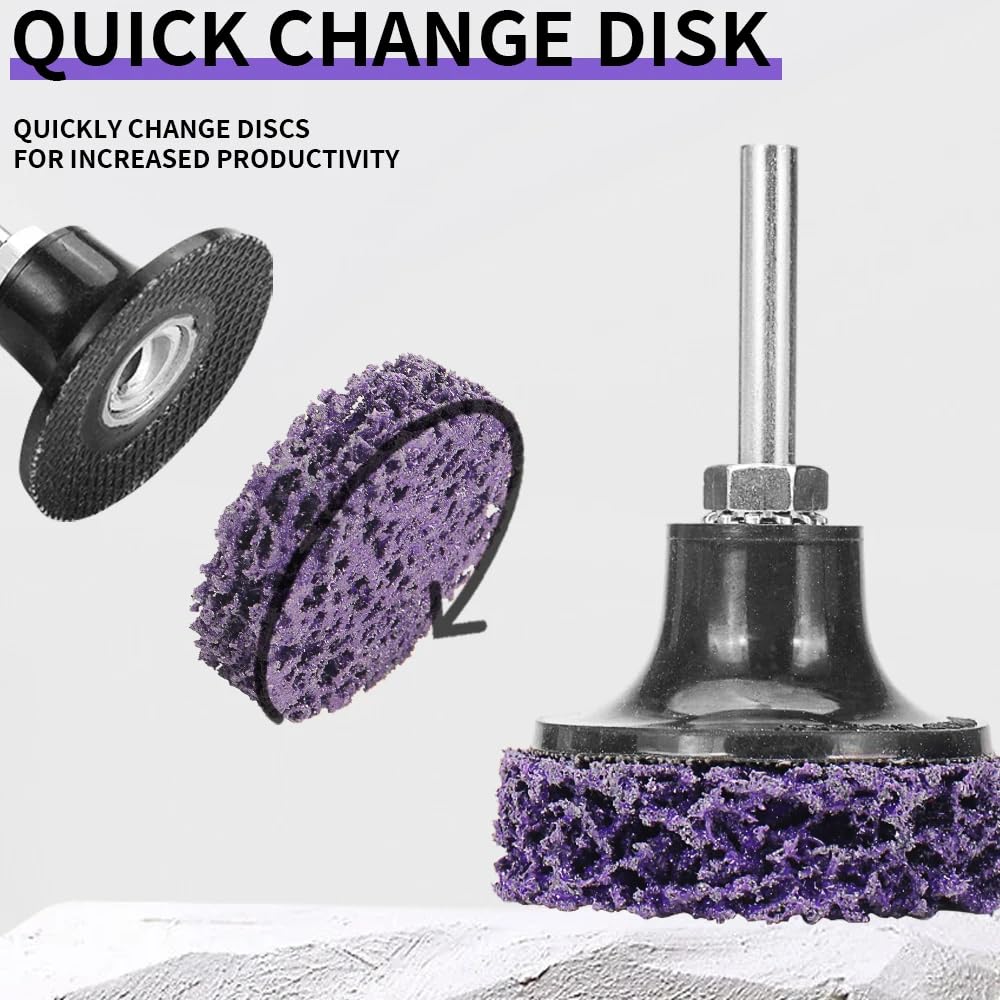 11-Pack 2-Inch Abrasive Discs for Drill - Quick Change Paint Stripper Wheels for Rust, Welds & Surface Prep (Heavy-Duty Grinding Kit)